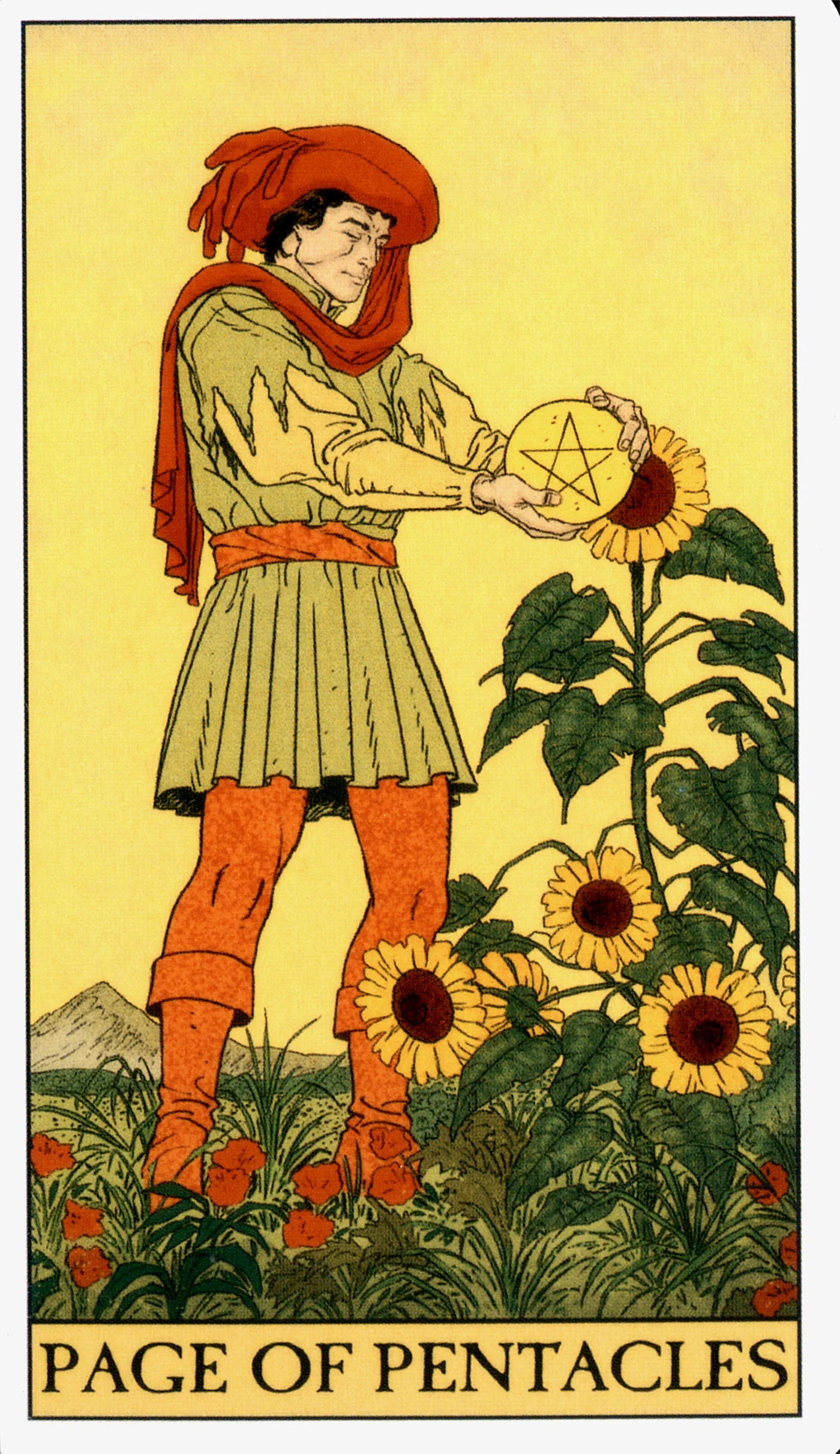 Page of Pentacles card from the Before Tarot deck by Lo Scarabeo