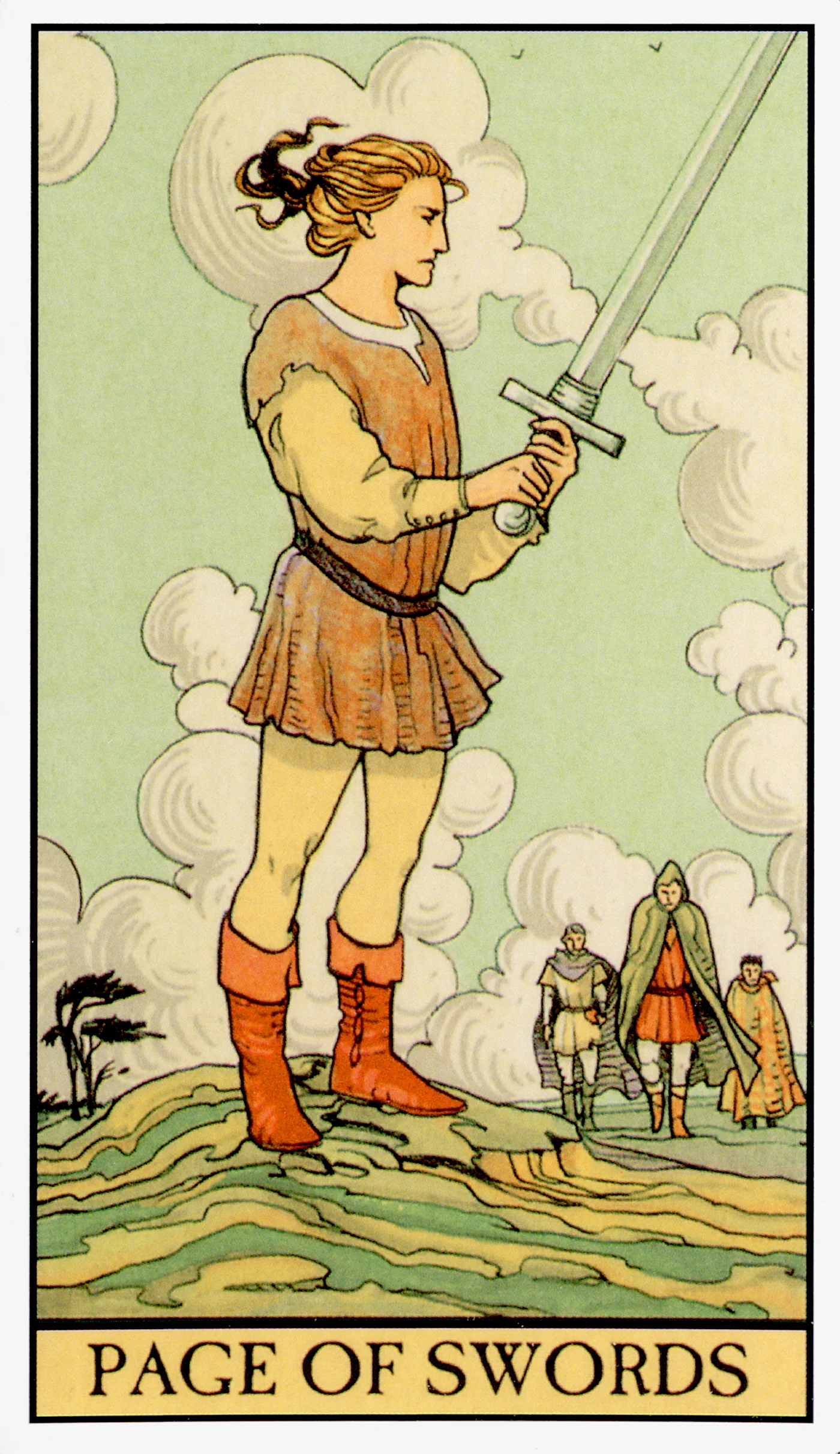 Page of Swords — After Tarot by Lo Scarabeo Page of Swords card from the After Tarot deck by Lo Scarabeo