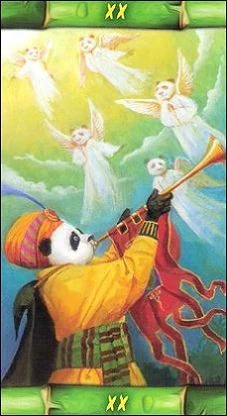 Judgement card from the Panda Tarot deck