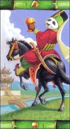 Knight of Cups card from the Panda Tarot deck