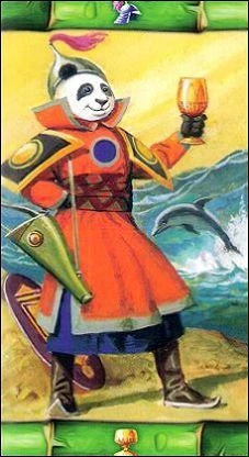 Page of Cups card from the Panda Tarot deck