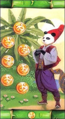 Seven of Pentacles card from the Panda Tarot deck