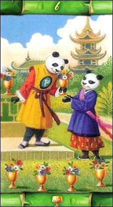 Six of Cups card from the Panda Tarot deck