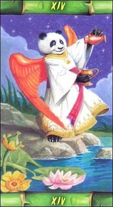 Temperance card from the Panda Tarot deck