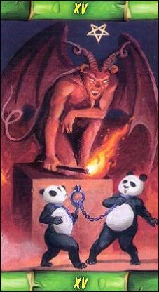 The Devil card from the Panda Tarot deck