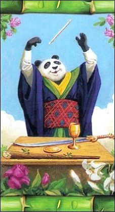 The Magician card from the Panda Tarot deck