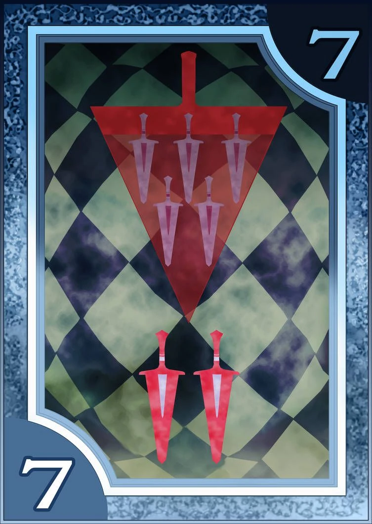 Seven of Swords - Persona 3/4 Tarot Cards - ArtisticsMeasure