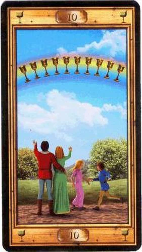 10 of Cups card from the Pictorial Key Tarot deck