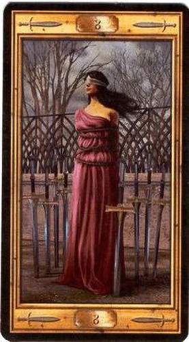 8 of Swords card from the Pictorial Key Tarot deck