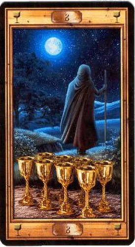 8 of Cups card from the Pictorial Key Tarot deck