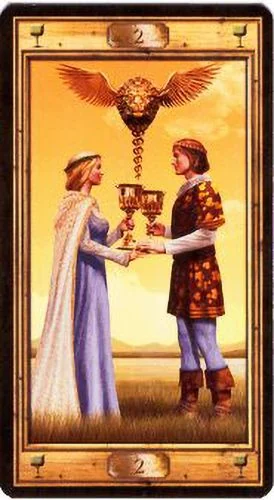 2 of Cups card from the Pictorial Key Tarot deck