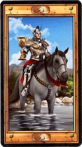 Knight of Cups card from the Pictorial Key Tarot deck
