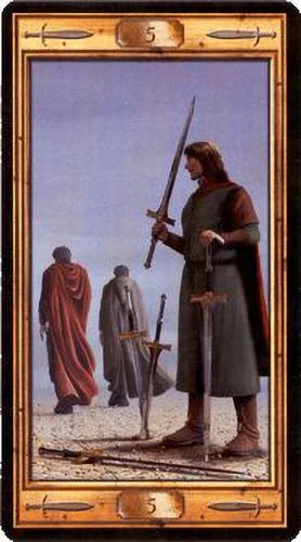 5 of Swords card from the Pictorial Key Tarot deck