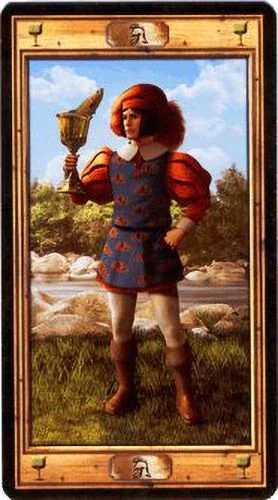 Page of Cups card from the Pictorial Key Tarot deck