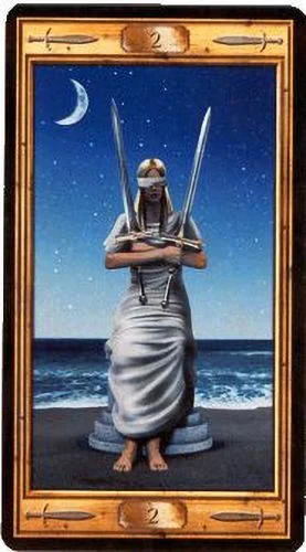 2 of Swords card from the Pictorial Key Tarot deck
