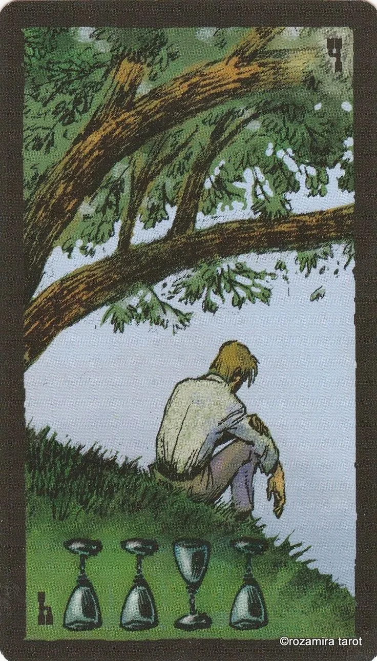 4 of Cups card from the Prairie Tarot deck
