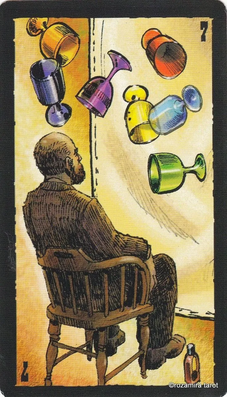 7 of Cups card from the Prairie Tarot deck