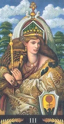 The Empress card from the Pre-Raphaelite Tarot deck