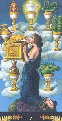 7 of Cups card from the Pre-Raphaelite Tarot deck
