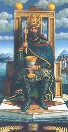 King of Cups card from the Pre-Raphaelite Tarot deck