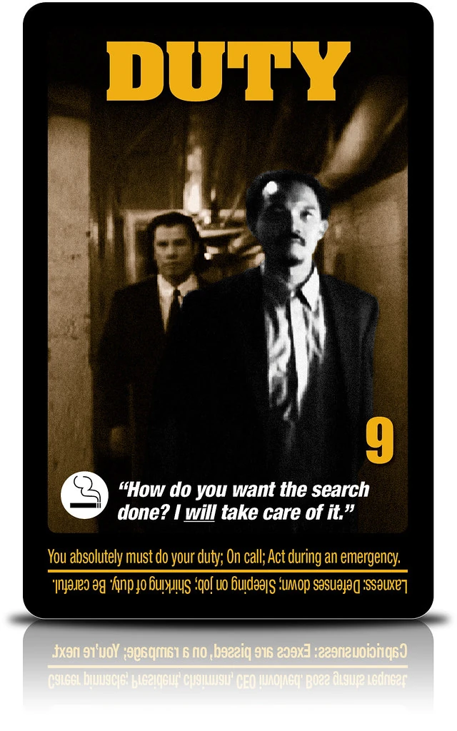 Nine of Rods - Pulp Fiction Tarot - Billy Ray Stephens