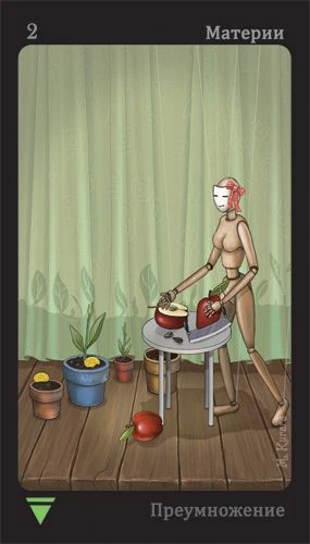 Two of Matter - Puppet Theatre Tarot - Maria Kurara