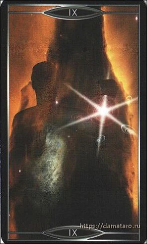 The Hermit card from Quantum Tarot: Version 2.0 by Christopher Butler and Kay Stopforth