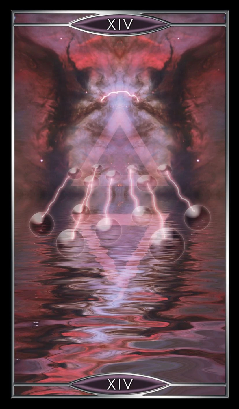 Temperance card from Quantum Tarot: Version 2.0 by Christopher Butler and Kay Stopforth