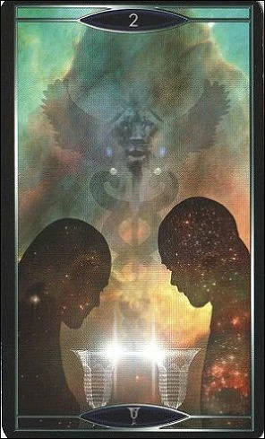 Two of Cups - Quantum Tarot Version 2.0 - Tarot Deck by Kay Stopforth and Christopher Butler