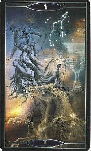 Knight of Cups card from Quantum Tarot: Version 2.0 by Christopher Butler and Kay Stopforth