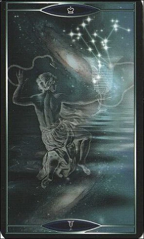 Queen of Cups card from Quantum Tarot: Version 2.0 by Christopher Butler and Kay Stopforth