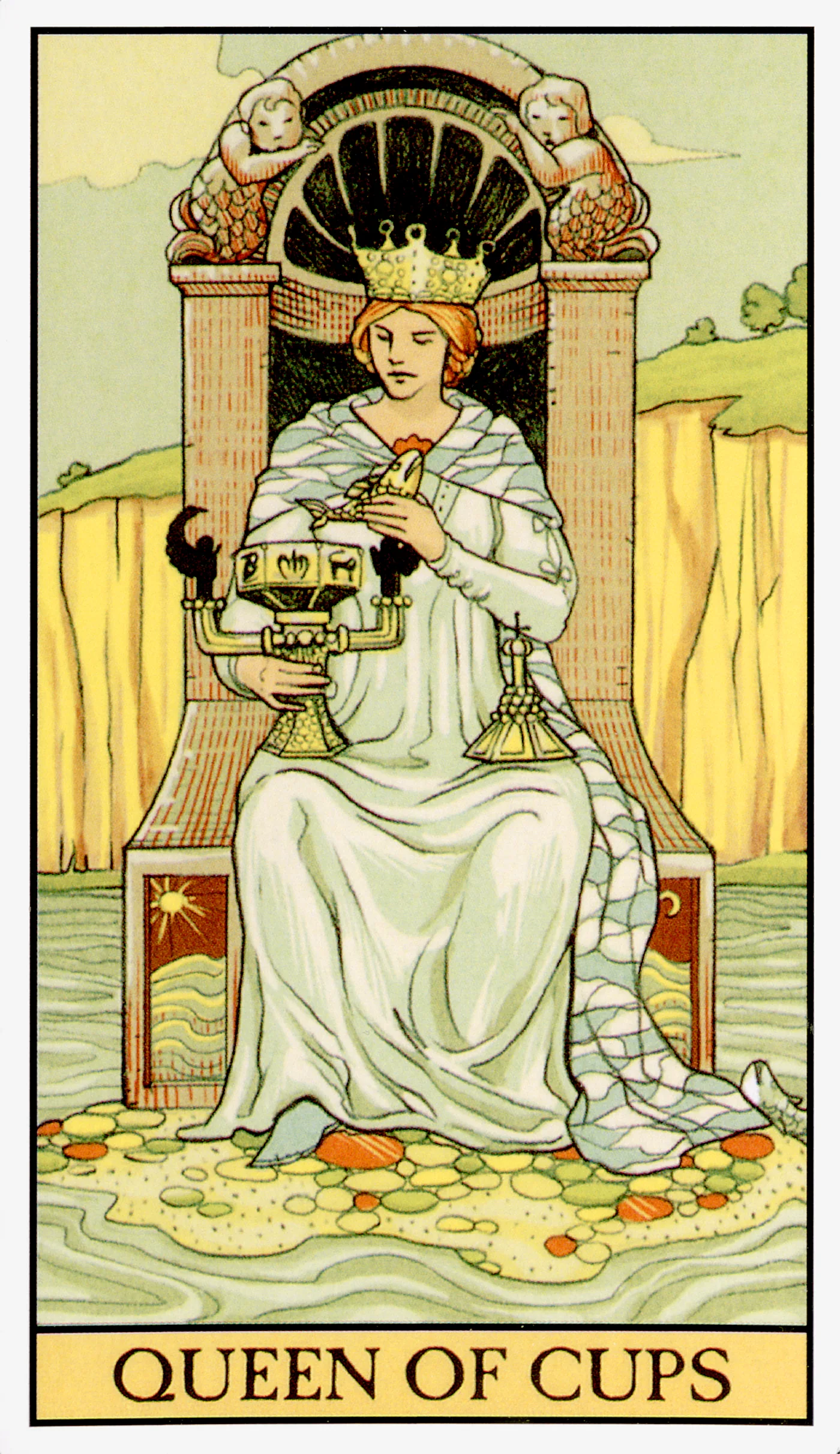 Queen of Cups card from the After Tarot deck by Lo Scarabeo