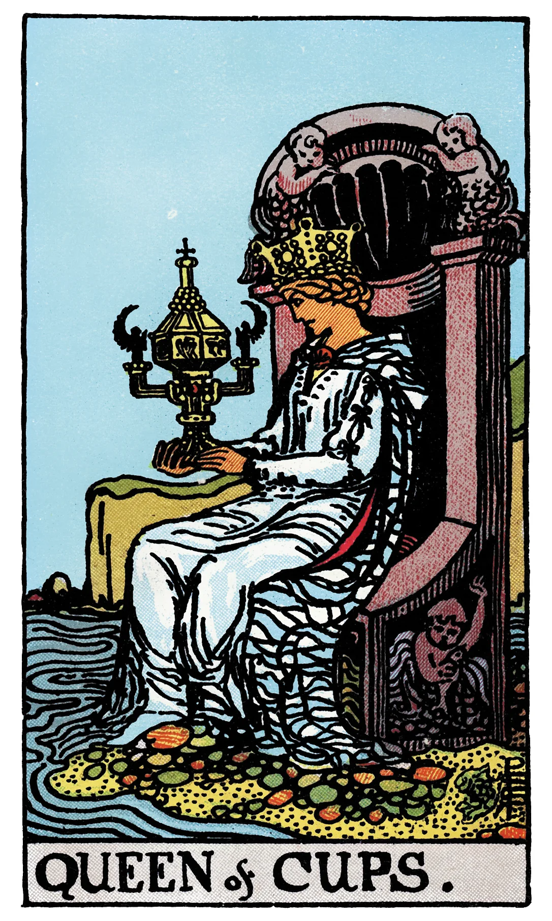 Queen of Cups card from the Rider-Waite-Smith Tarot deck by Rider