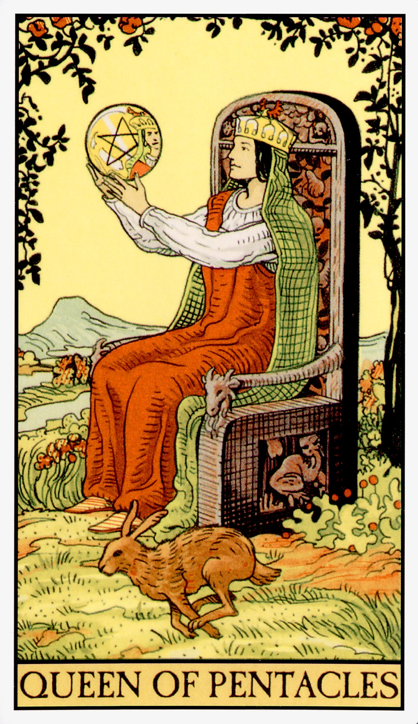 Queen of Pentacles — After Tarot by Lo Scarabeo Queen of Pentacles card from the After Tarot deck by Lo Scarabeo