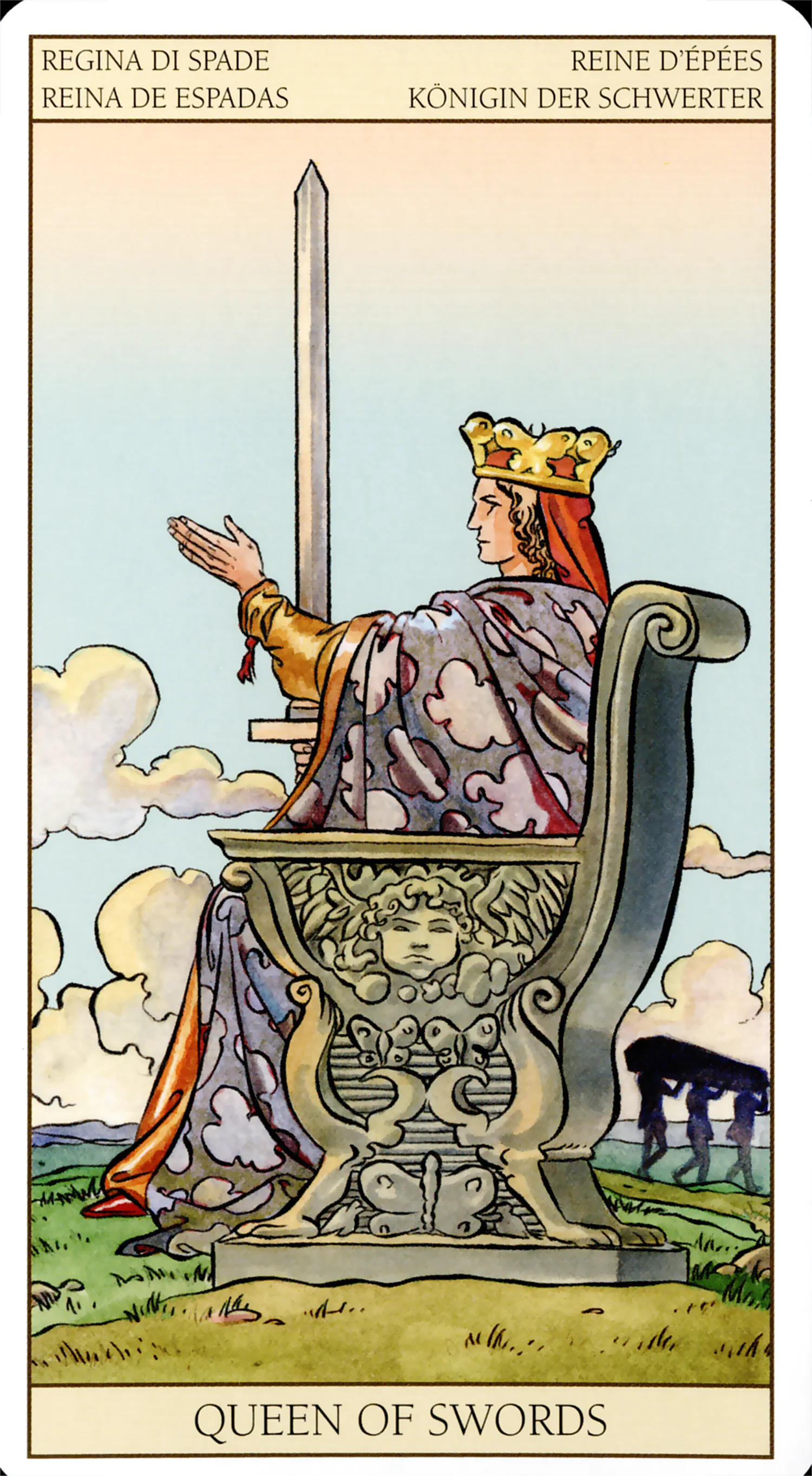 Queen of Swords card from the Tarot of the New Vision deck by Lo Scarabeo