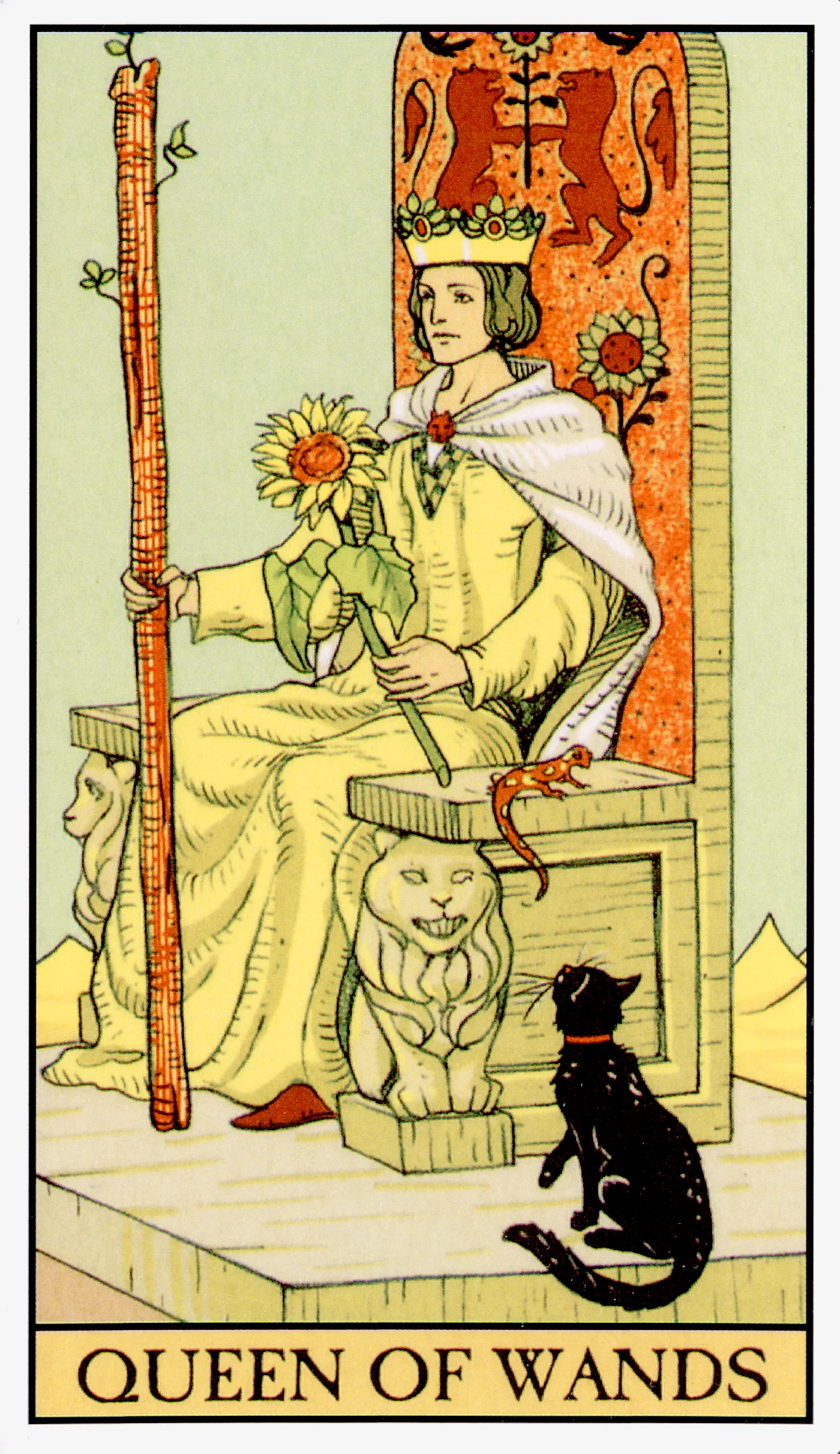 Queen of Wands — After Tarot by Lo Scarabeo Queen of Wands card from the After Tarot deck by Lo Scarabeo