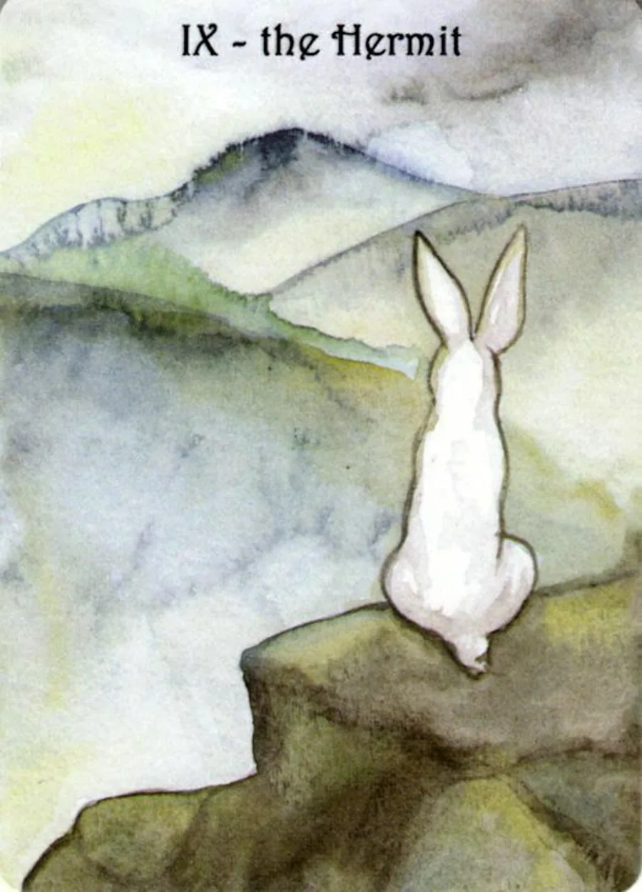 The Hermit card from The Rabbit Tarot deck