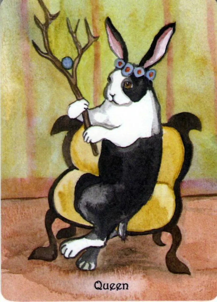 The Rabbit Tarot Review 11 Queen of Wands from The Rabbit Tarot