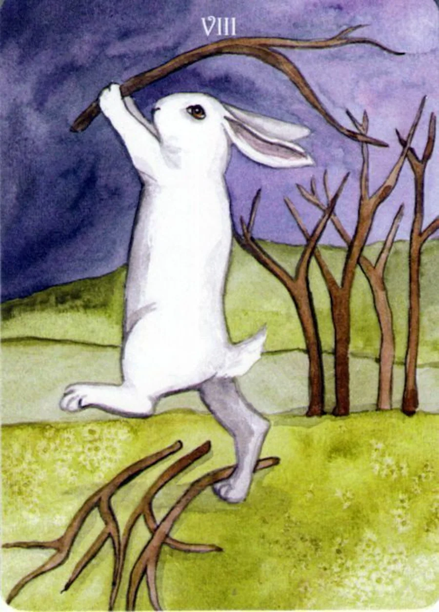 Justice card from The Rabbit Tarot deck