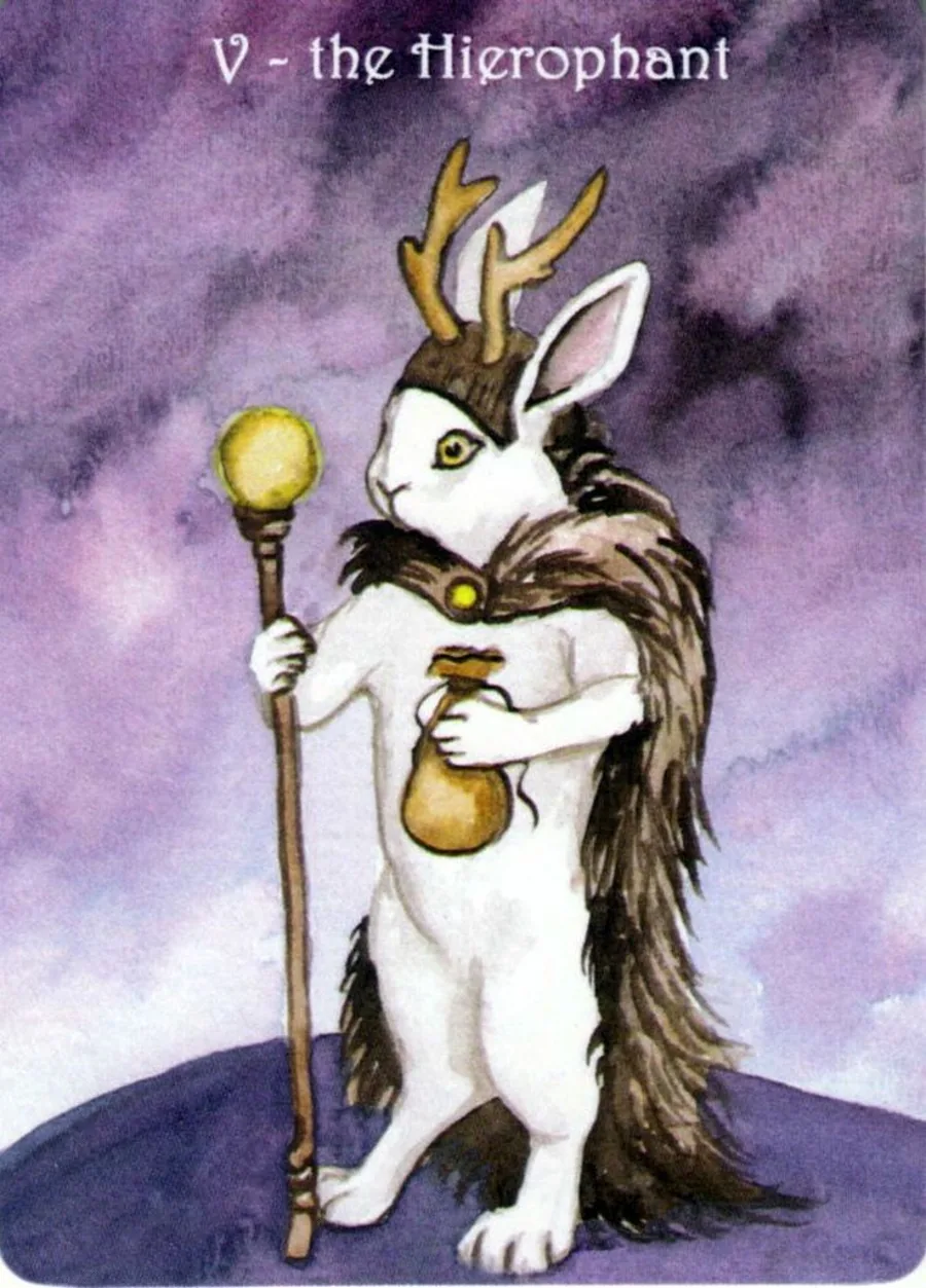 The Hierophant card from The Rabbit Tarot deck