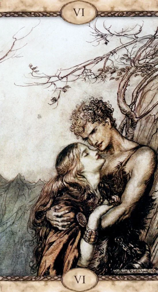 Rackham Tarot Review 4 The Lovers card from Rackham Tarot