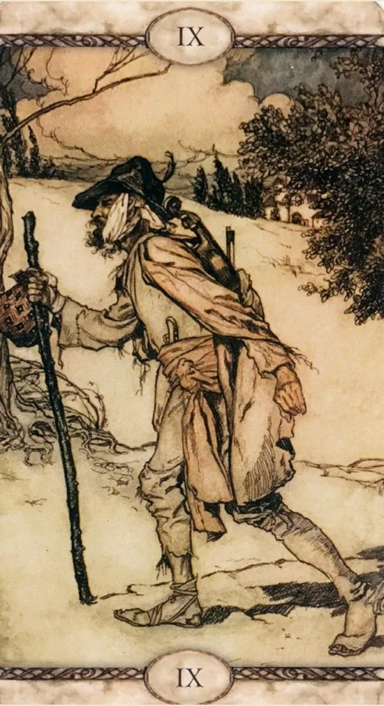 Rackham Tarot Review 7 The Hermit card from Rackham Tarot