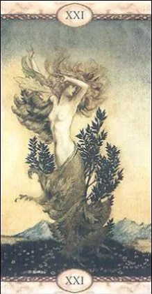 The World card from the Rackham Tarot deck
