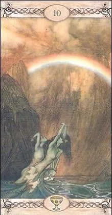 10 of Cups card from the Rackham Tarot deck