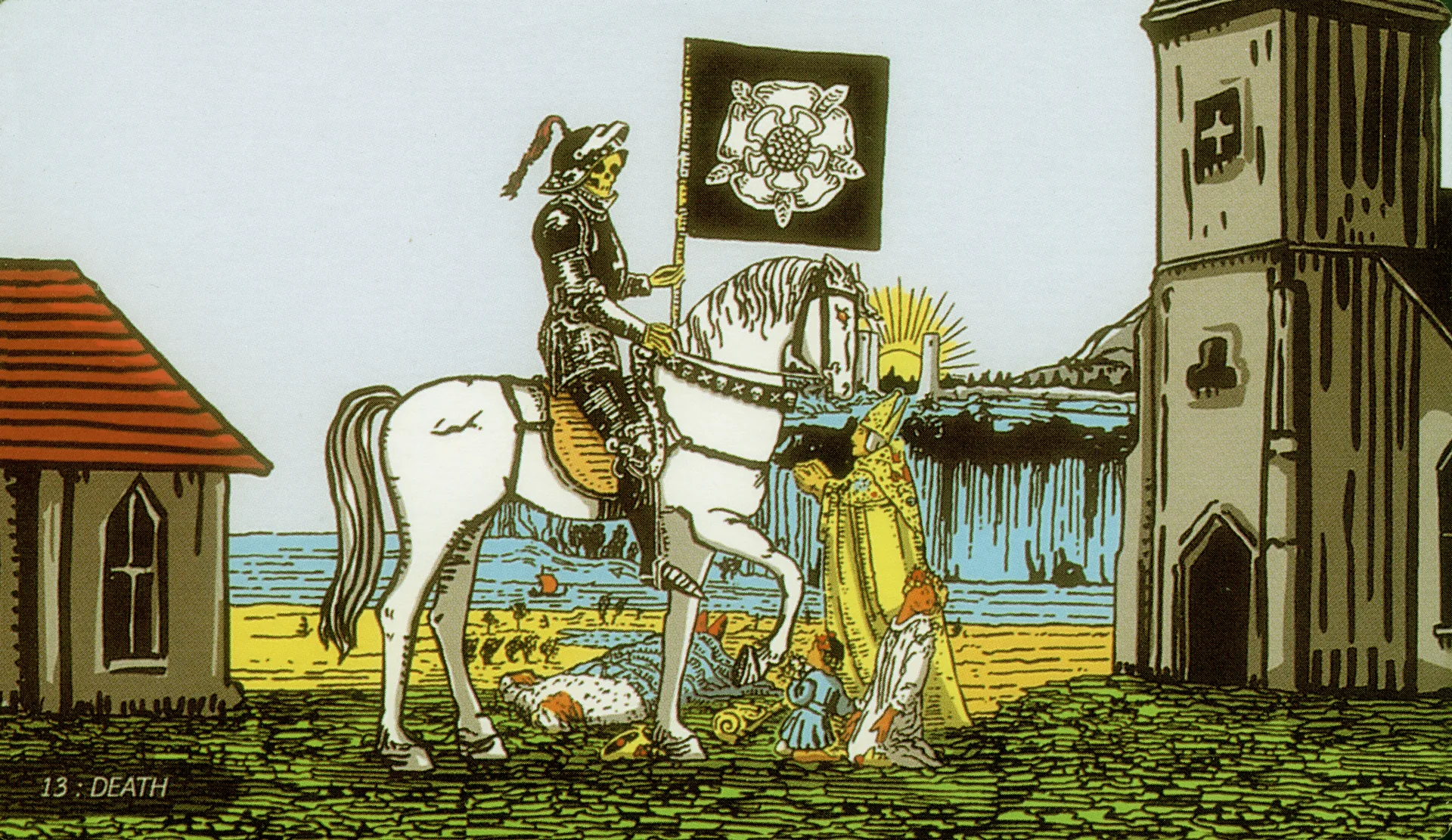 Death Rider-Waite-Smith tarot card panorama