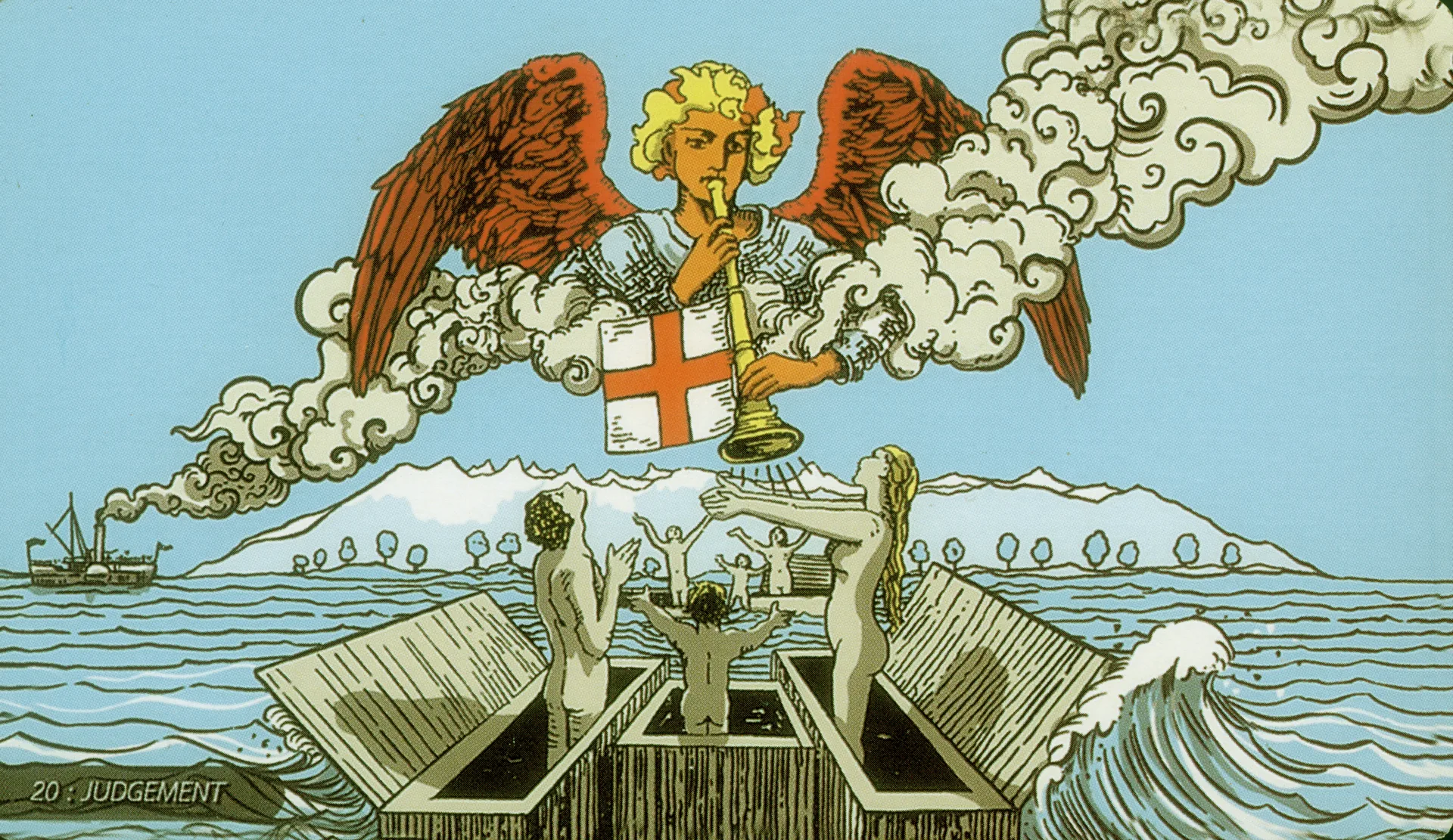 Judgement Rider-Waite-Smith tarot card panorama