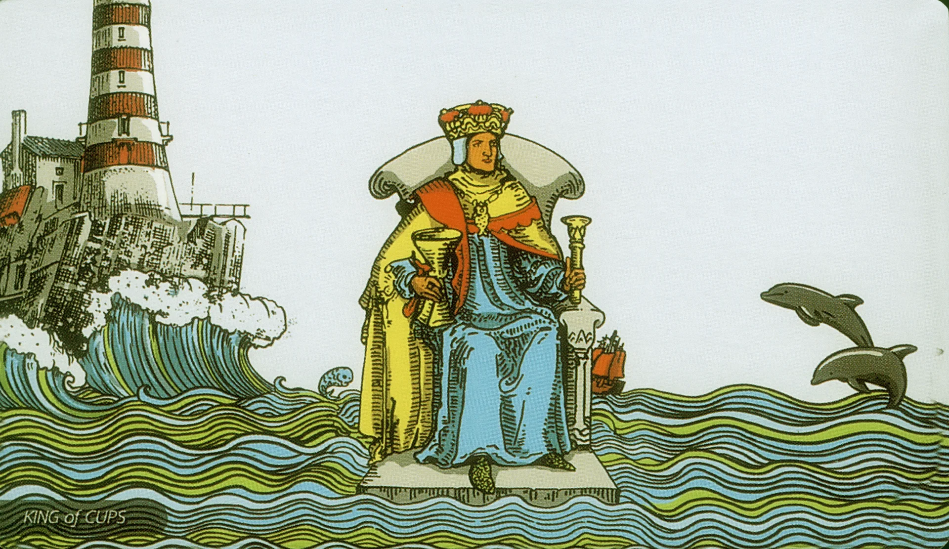 King of Cups Rider-Waite-Smith tarot card panorama