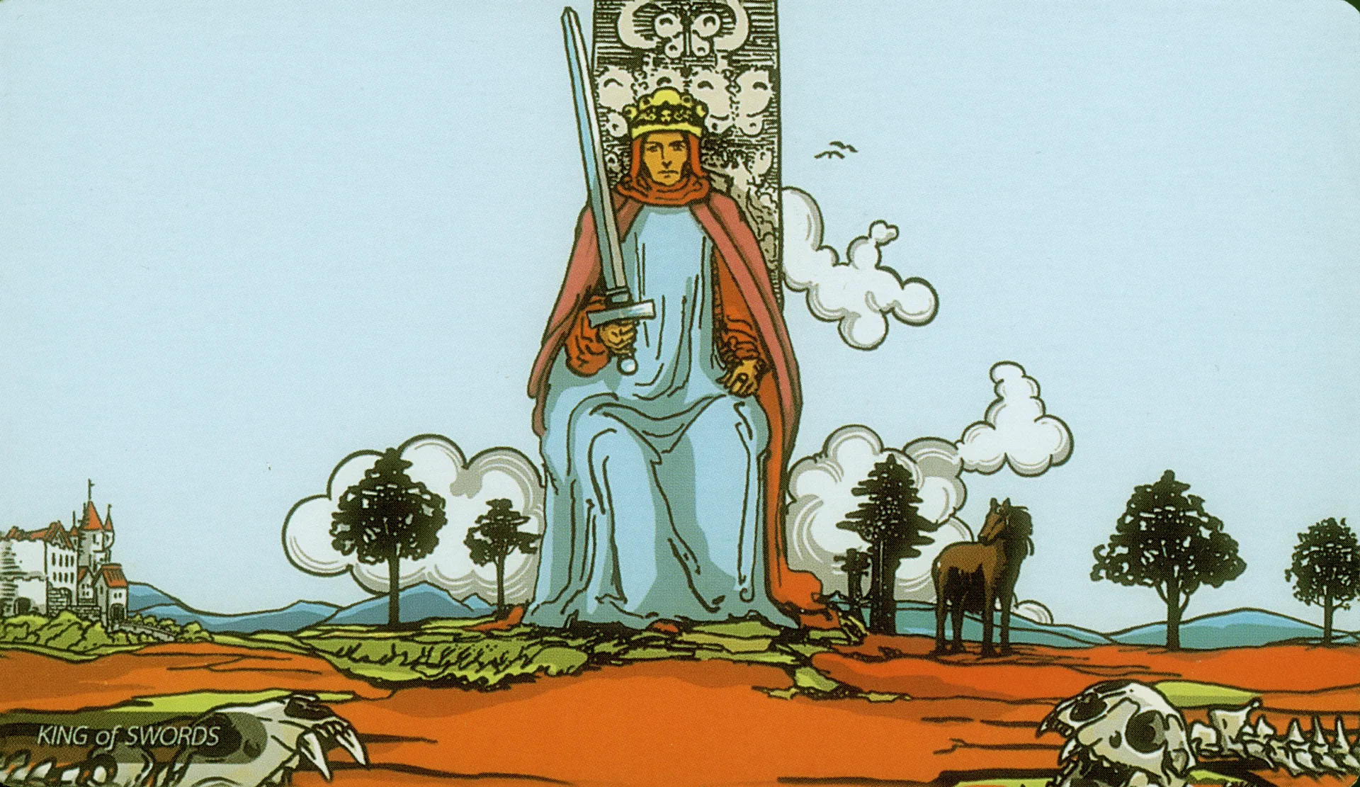 King of Swords Rider-Waite-Smith tarot card panorama