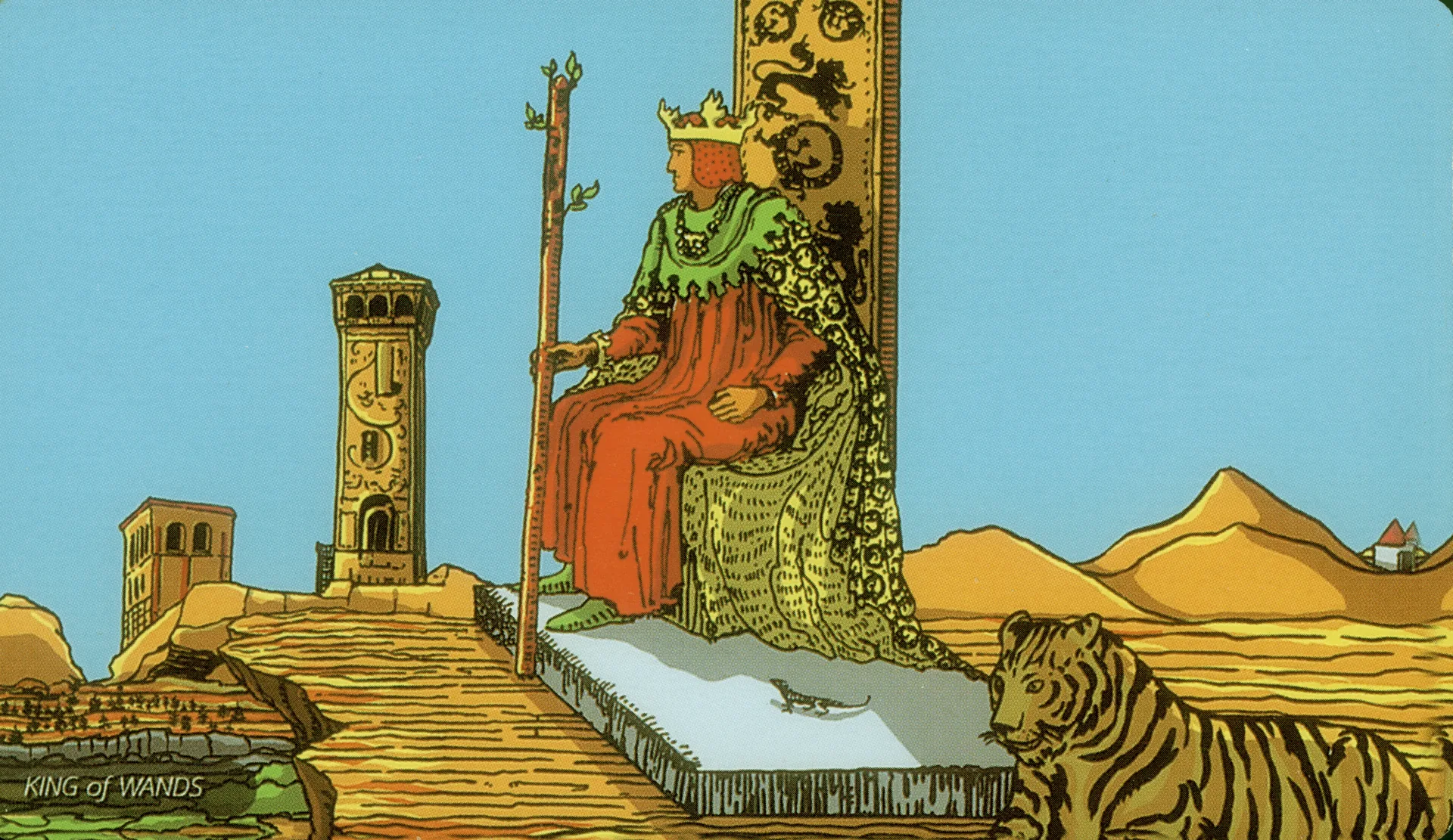 King of Wands Rider-Waite-Smith tarot card panorama