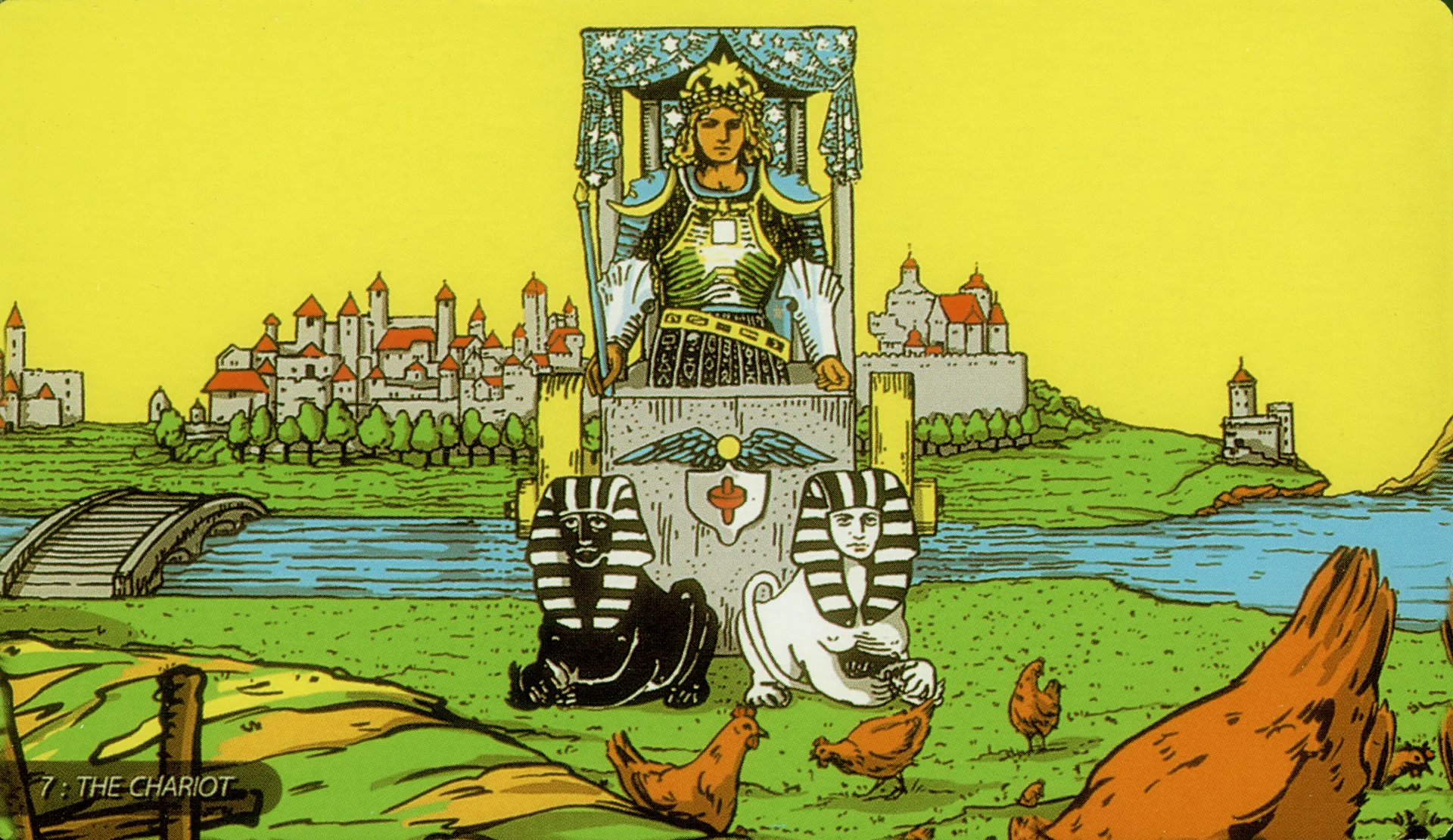 The Chariot Rider-Waite-Smith tarot card panorama